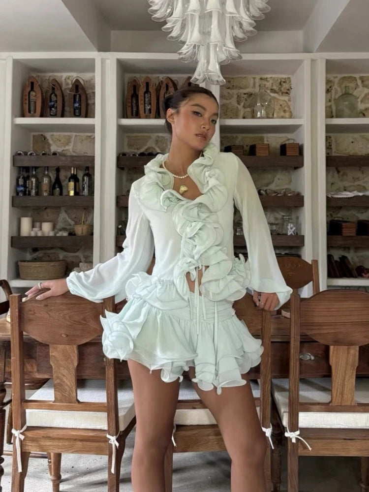 Ensemble mini-jupe Abella Ruffles