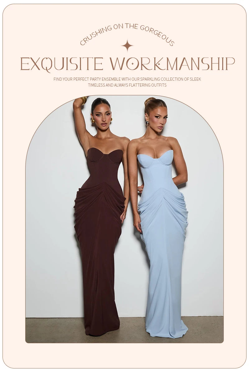 Grande Dame Ruched Maxi Dress