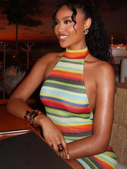 Striped Knit Mini Dress