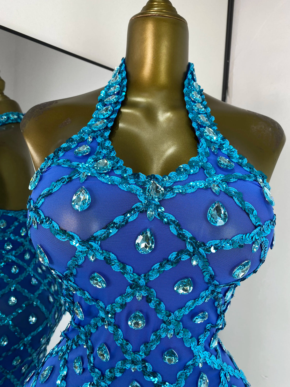 Robe longue sans dos Blue Luxe