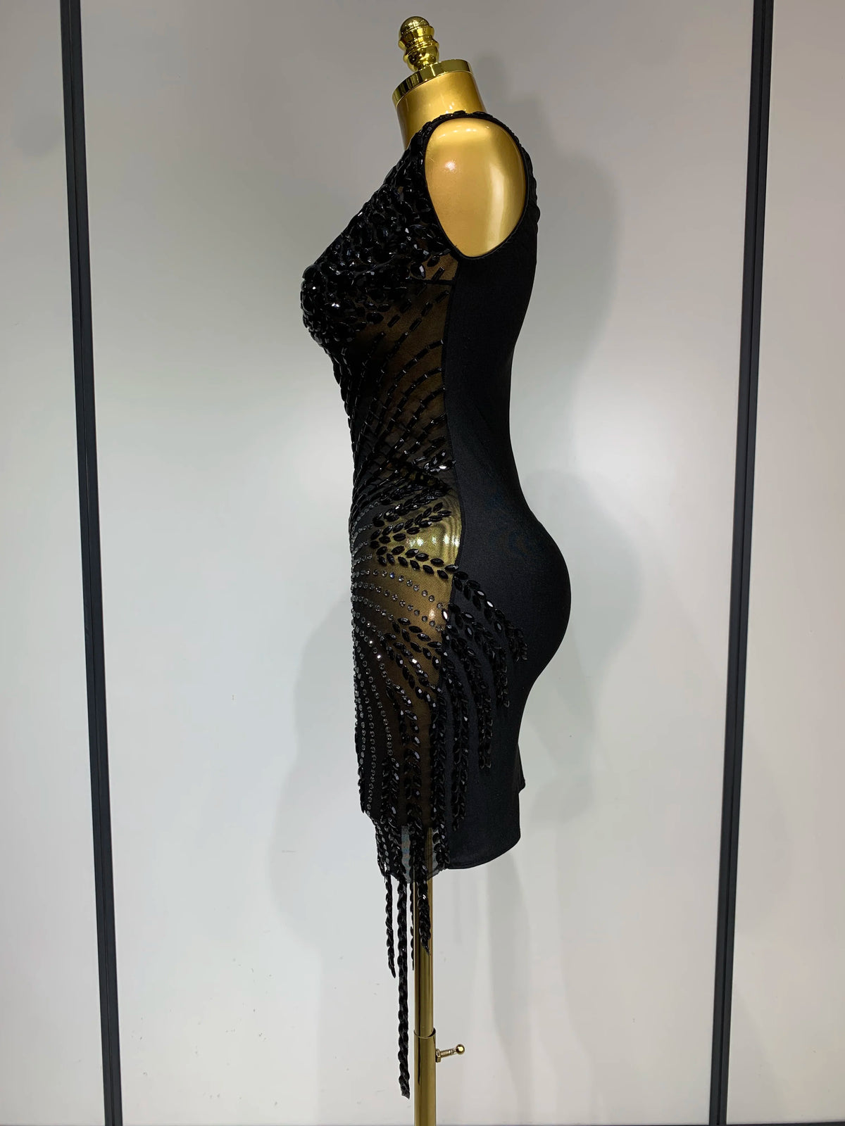 Frankie Rhinestones Mesh Dress
