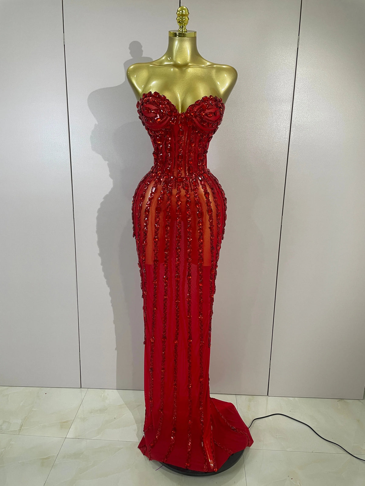 Atacia Elegant Mesh Maxi Dress