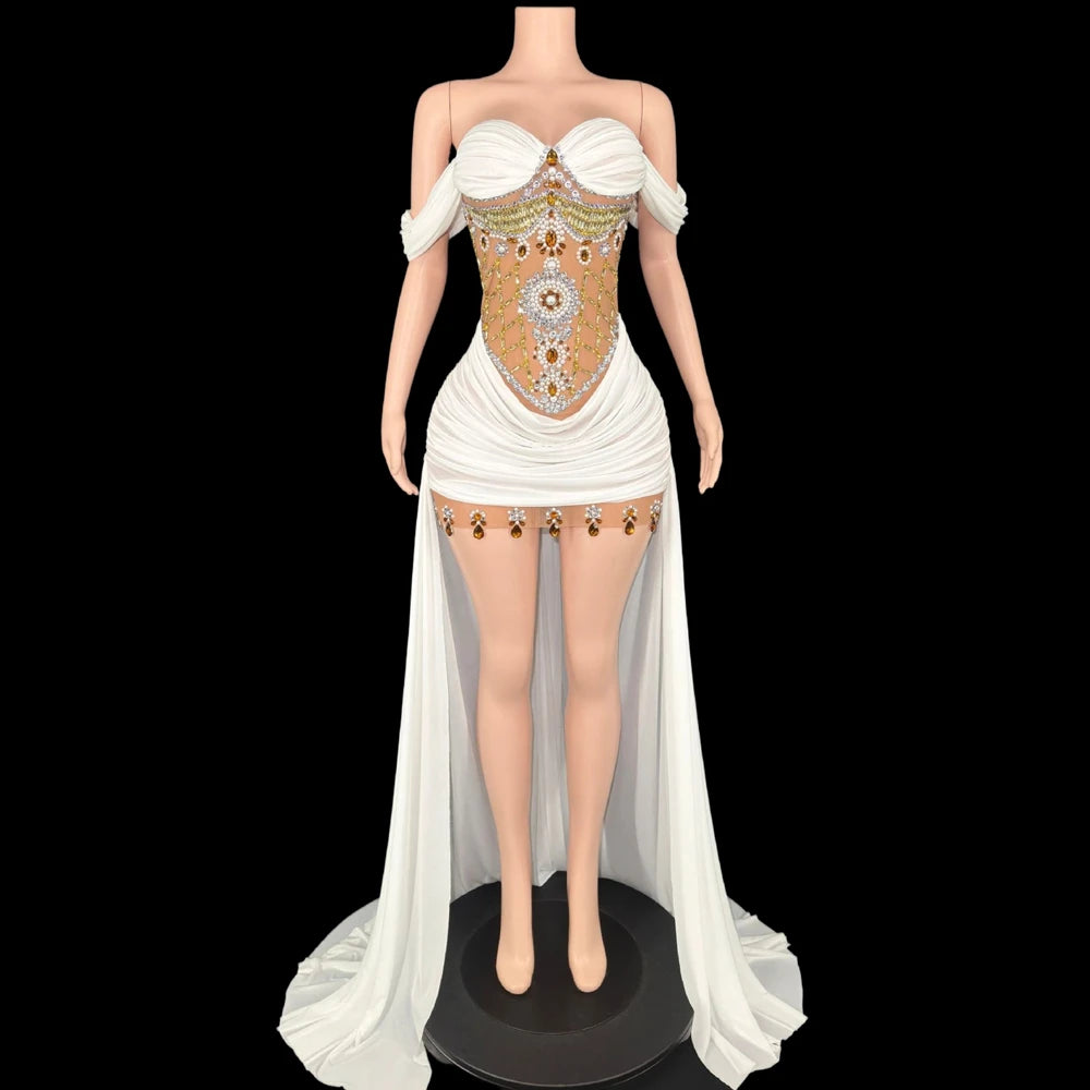 Marina Off-Shoulder Tail Dress