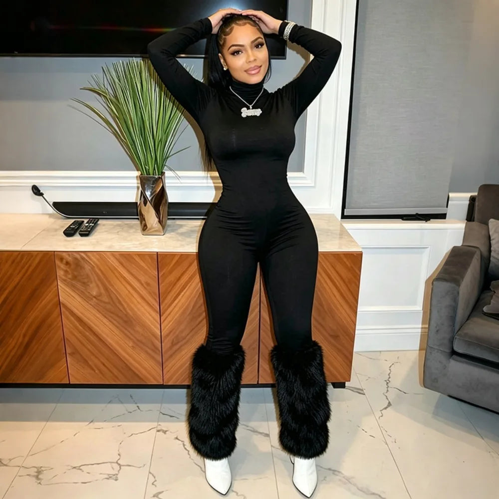 Solange Fur Jumpsuit