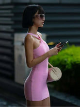 Pink Bodycon Bandage Mini Dress