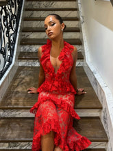 Amleia Ruffle Floral Midi Dress