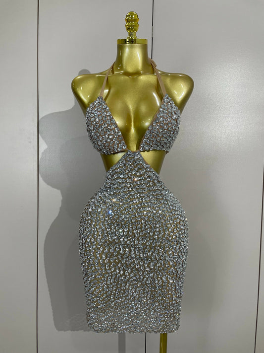 She Sparkle Mesh Mini Dress