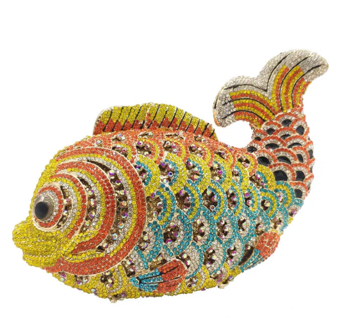 Pochette poisson ornée de strass