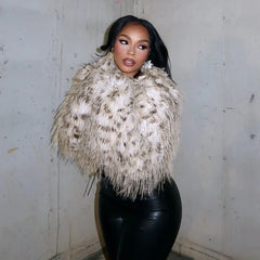 Leopard Fur Plush Coat