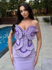 Arana Ruffles Bandage Maxi Dress