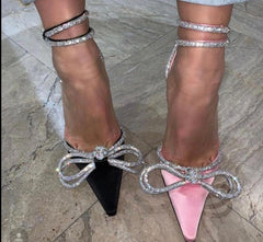 Sequined Butterfly-Knot High Heels Fashion Closet Clothing