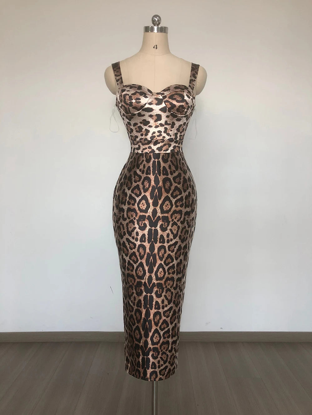 Robe midi léopard vintage