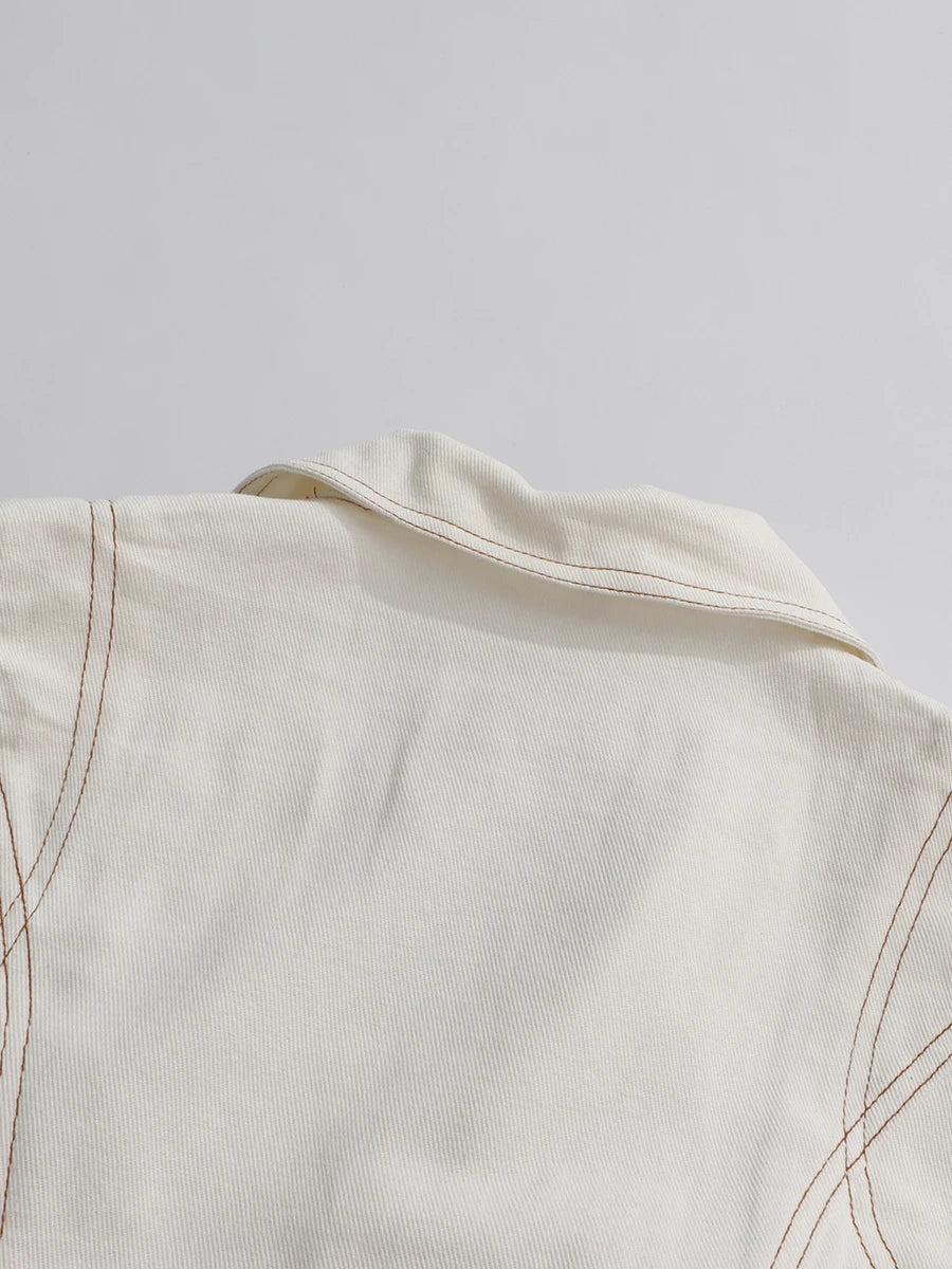 Robe longue en jean ceinturée
