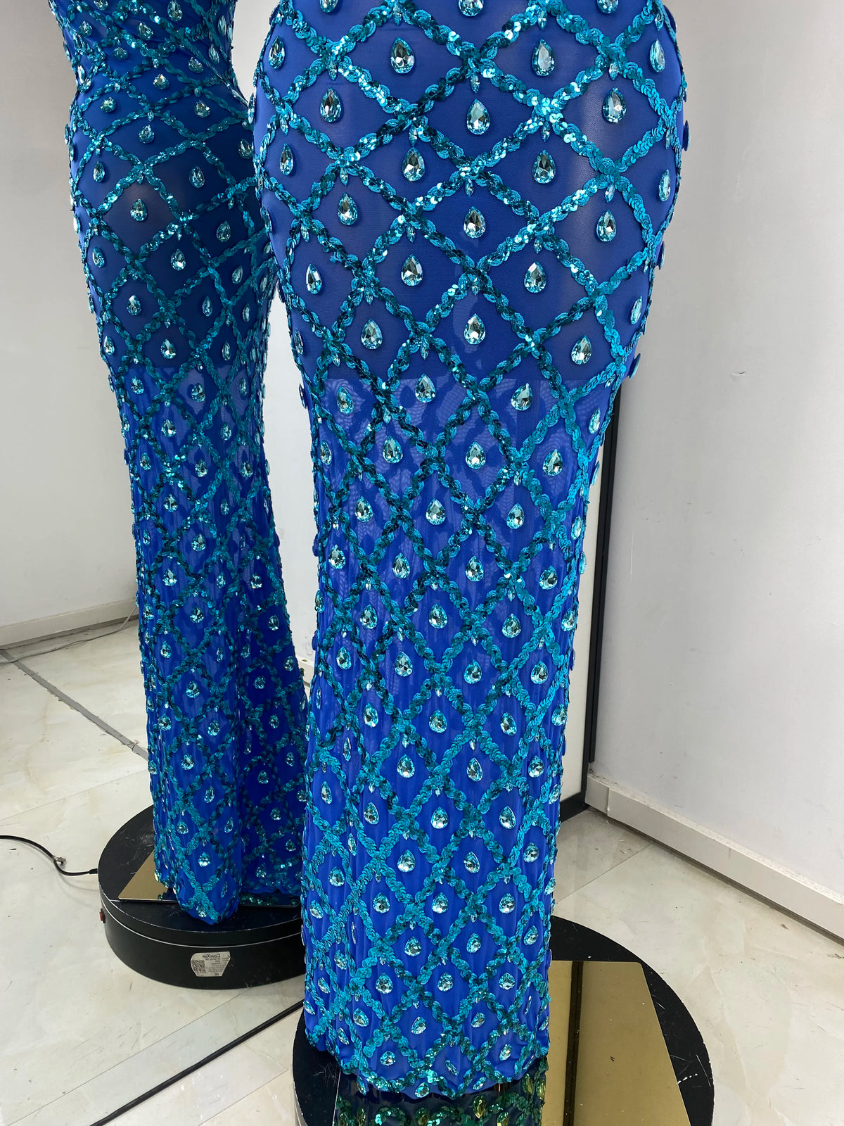Robe longue sans dos Blue Luxe