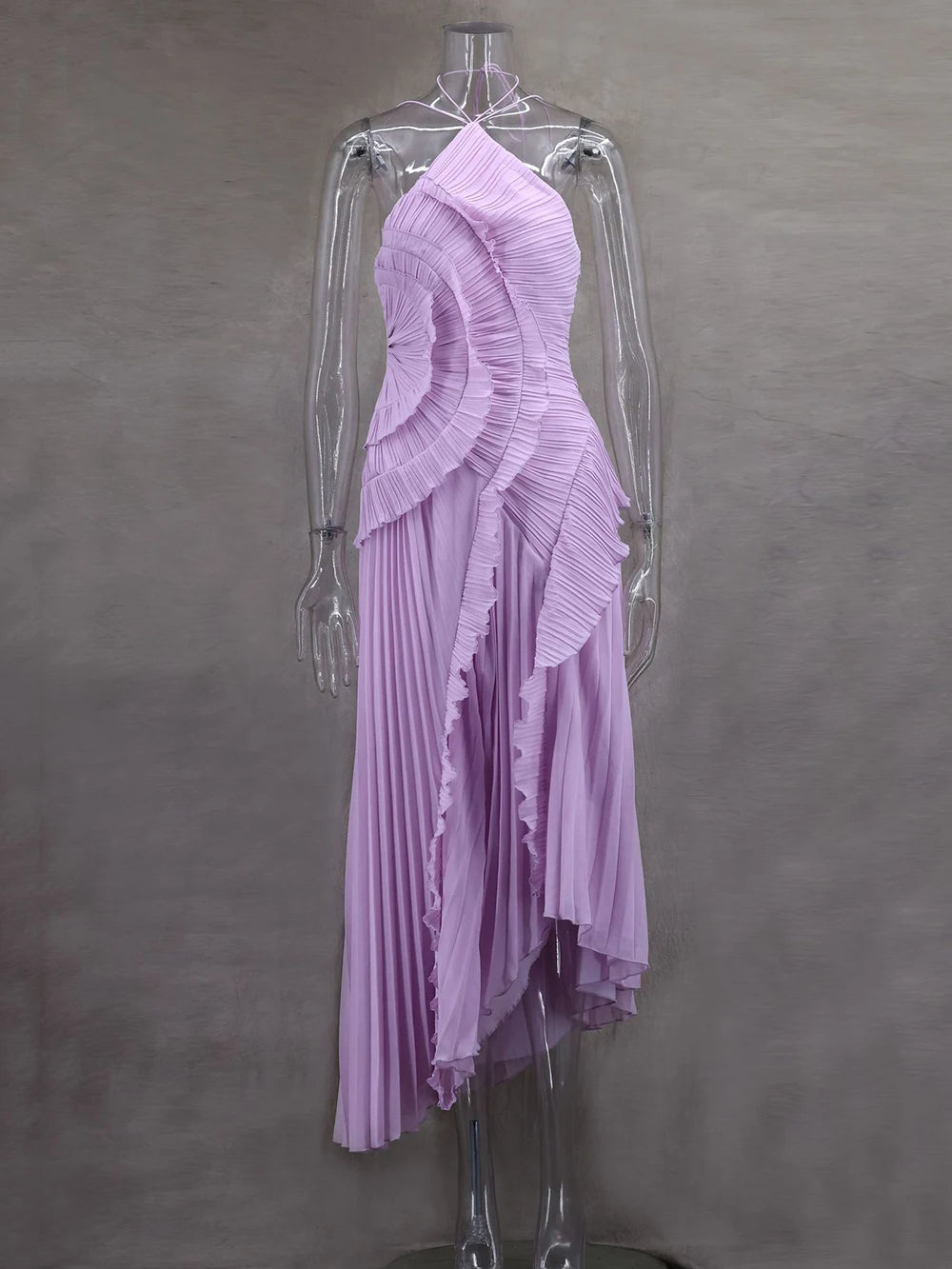 Robe longue Kelsi en mousseline à volants
