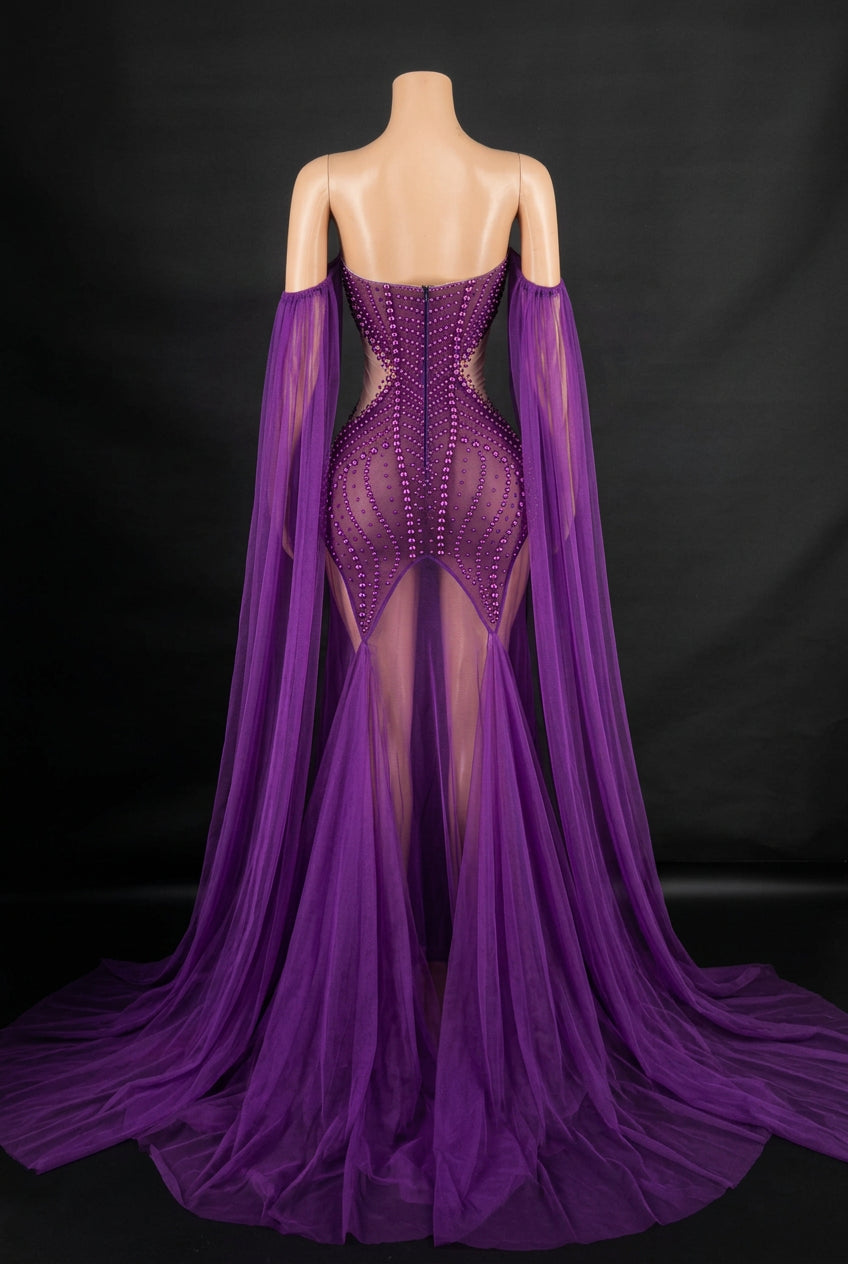 Robe longue transparente Helena