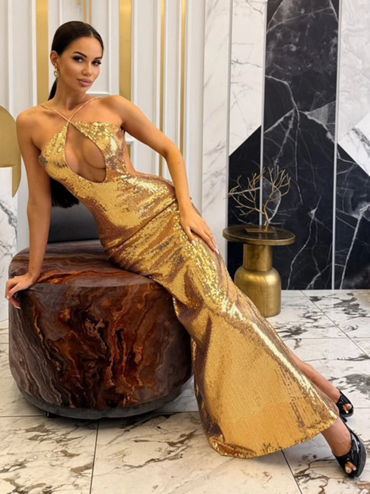 Robe sans dos à sequins Aisha
