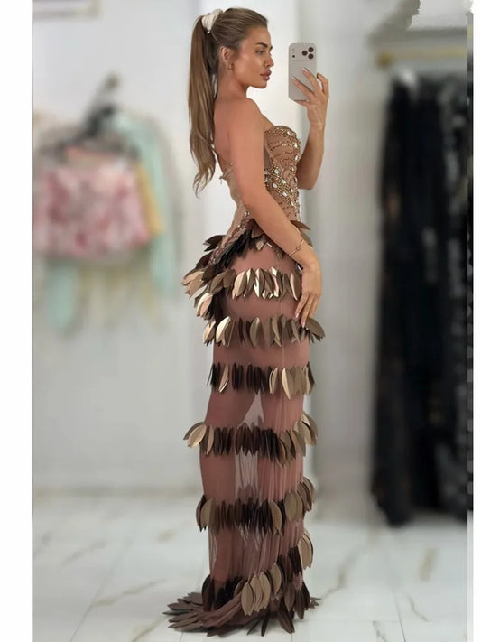 Brown Luxe Maxi Dress