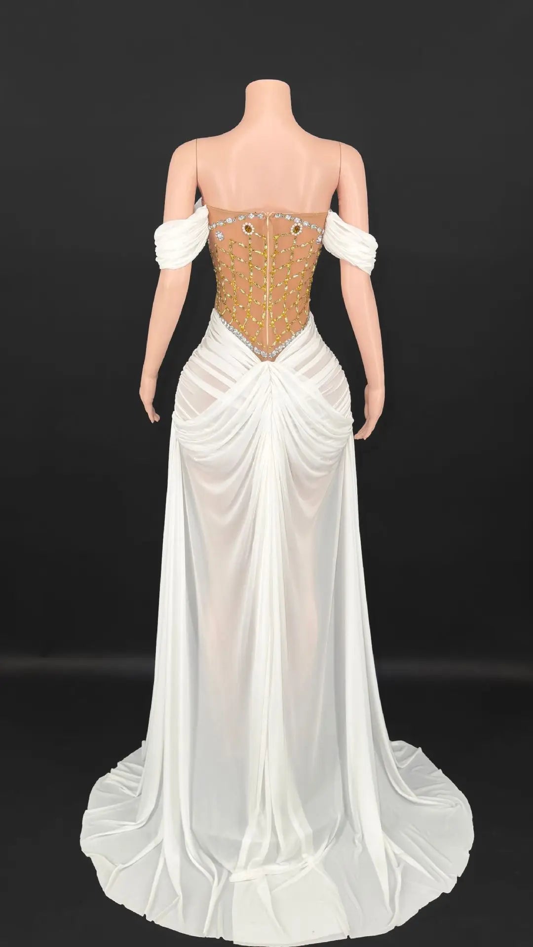 Marina Off-Shoulder Tail Dress