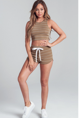 Showing Out Set - Olive + White Fashion Closet Clothing