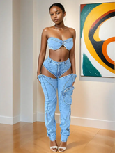 Sidney Denim Pants Set Fashion Closet Clothing