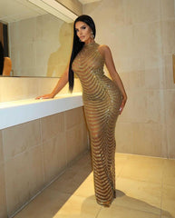 So Golden Maxi Dress Fashion Closet Clothing