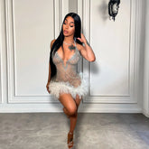 Soft Life Feather Dress Fashion Closet Clothing