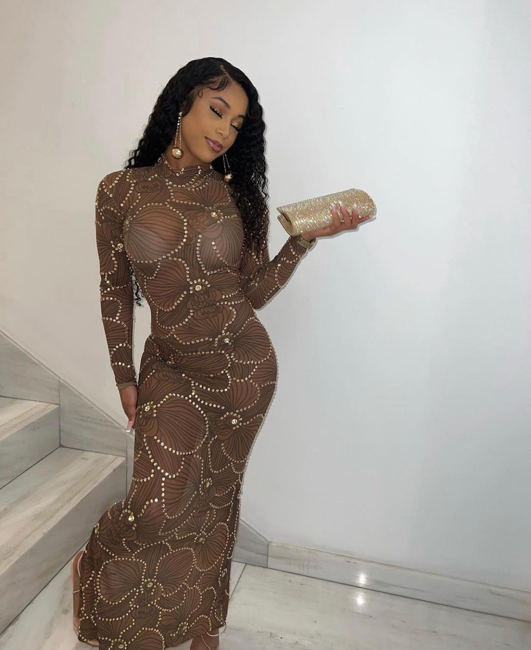 Sparkly Maxi Dress Fashion Closet Clothing