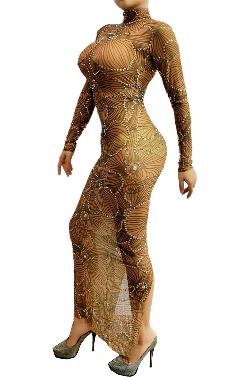 Sparkly Maxi Dress Fashion Closet Clothing