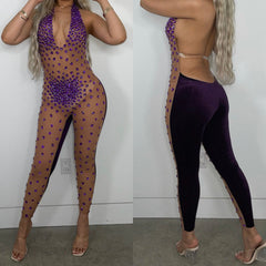 Stones Velvet Jumpsuit Fashion Closet Clothing