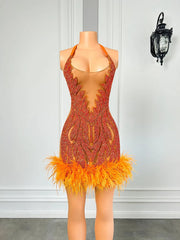 The One Crystal Feather Mini Dress Fashion Closet Clothing