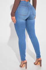 Them Curves High Waist Jeans - Medium Blue Wash Fashion Closet Clothing