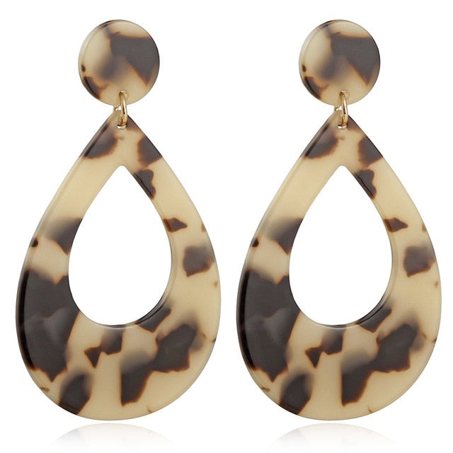 Tortoise Leopard Print Earrings Fashion Closet Clothing