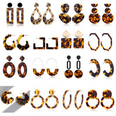 Tortoise Leopard Print Earrings Fashion Closet Clothing
