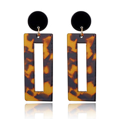 Tortoise Leopard Print Earrings Fashion Closet Clothing