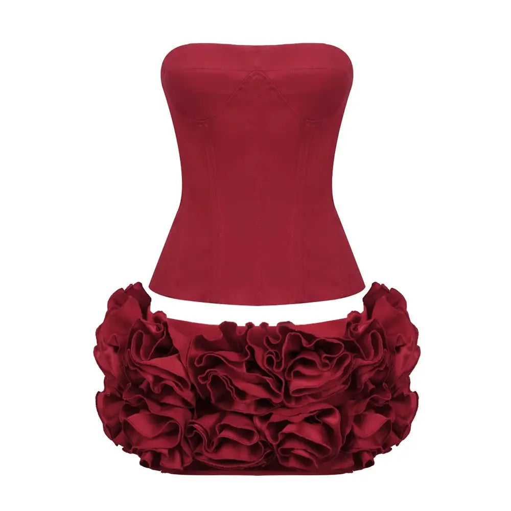 Twilight Ruffle Mini Skirt Set Fashion Closet Clothing