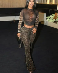 Urban Leopard Pants Set Fashion Closet Clothing