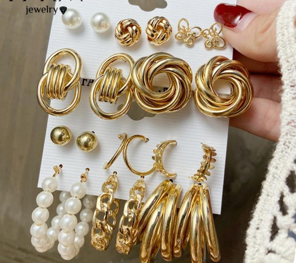 Vintage Earrings Set Fashion Closet Clothing