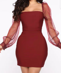 Your Dedication Mini Dress - Wine Fashion Closet Clothing