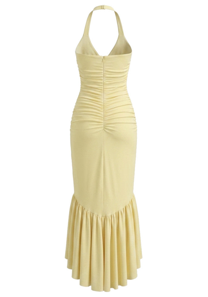 Robe longue froncée Lourna