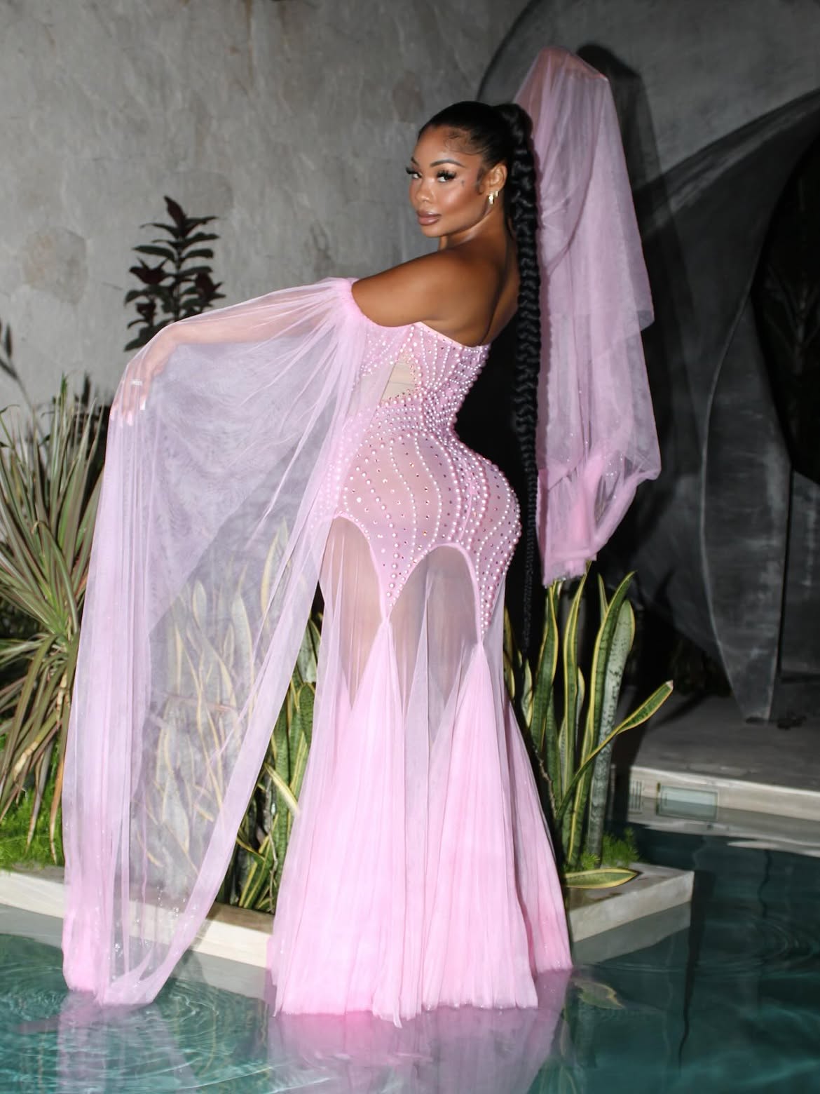 Robe longue transparente Helena