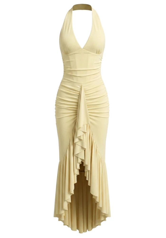 Robe longue froncée Lourna
