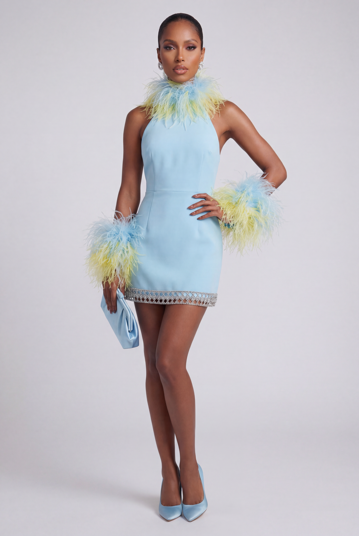 The Drama Feather Mini Dress