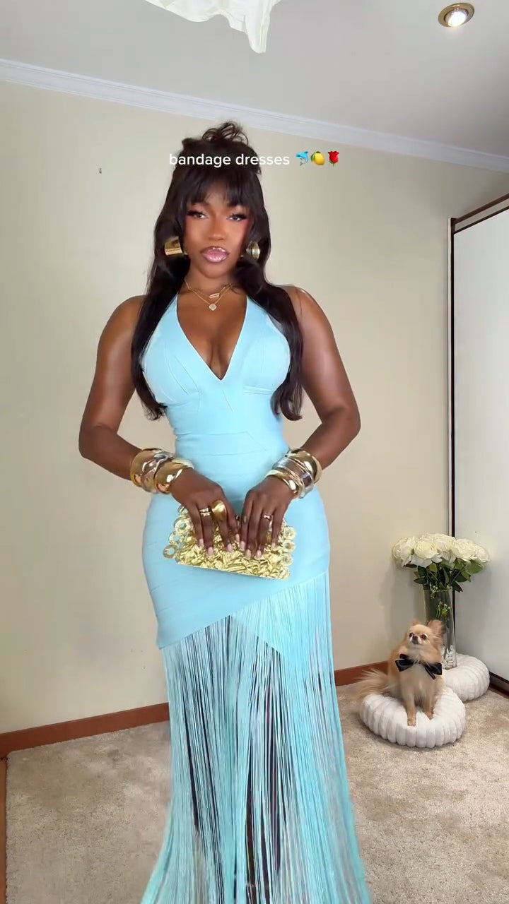 Robe longue à bandage Lauren Tassel