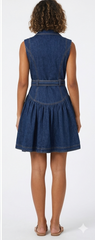 Belted Retro Denim Mini Dress