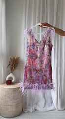 Lexa Sequin Feather Mini Dress