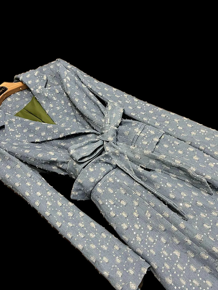 Sashes Denim Trench Coat