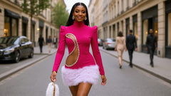 Embellished Rose Bandage Dress