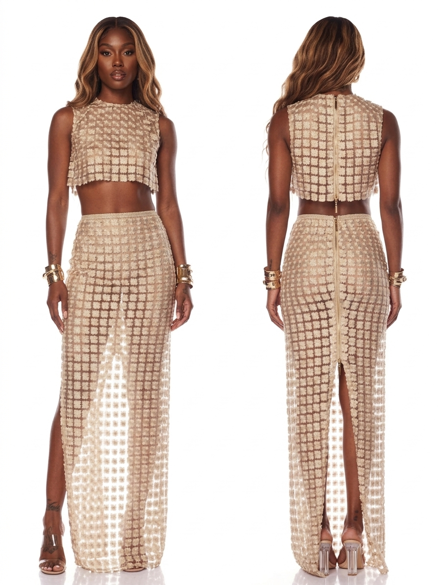 Ensemble jupe en satin