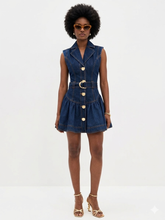 Belted Retro Denim Mini Dress